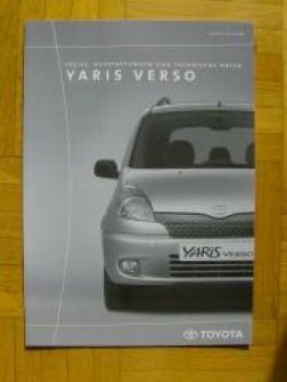 Toyota Yaris Verso Preisliste 1/2000 NEU