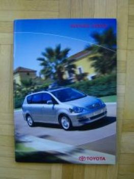 Toyota Avensis Verso Prospekt +Preisliste 12/2003 NEU