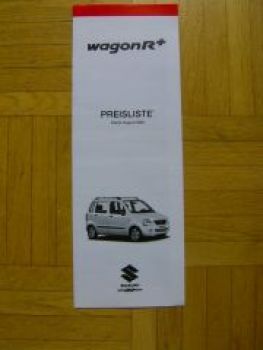 Suzuki Wagon R+ Preisliste 8/2000 NEU