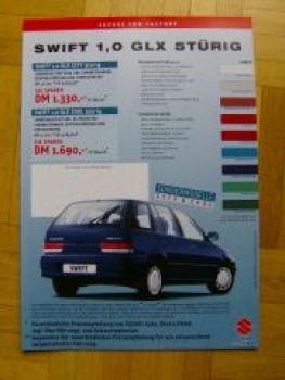 Suzuki Swift 1,0 GLS 3türig +GLX 5türig Prospekt 1/2000 NEU