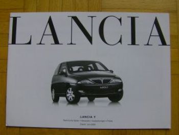 Lancia Y Prospekt 4/2002 +Preisliste NEU