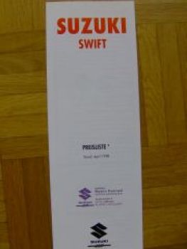 Suzuki Swift Prospekt 8/1997 NEU +Preisiste