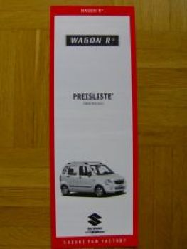 Suzuki Neue Wagon R+ Prospekt +Preisliste 5/2000