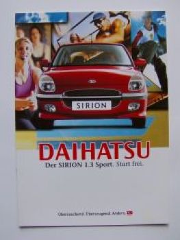 Daihatsu Sirion 1.3 Sport Prospekt 8/2000 NEU