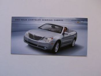 Chrysler Sebring Cabrio Prospekt 5/2007 +Preise+Infokarte