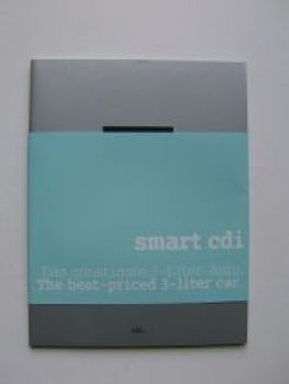 smart cdi 3-Liter-Auto cabriolet Prospektsammlung NEU 9/1999