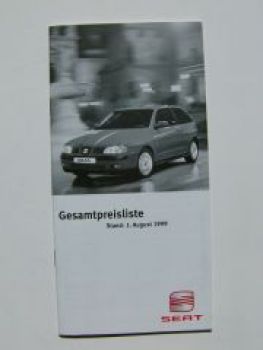 Seat Gesamtpreisliste 1.8.1999 NEU