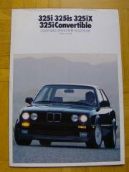 BMW Color and Upholstery Selections 325i/is/ix&Convertible E30 1