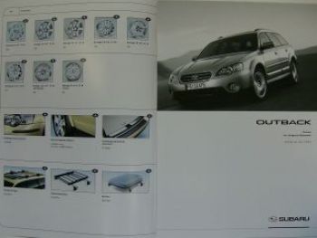 Subaru Outback Zubehör Prospekt 6/2004 NEU