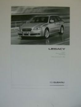 Subaru Legacy Preisliste 9/2003 NEU
