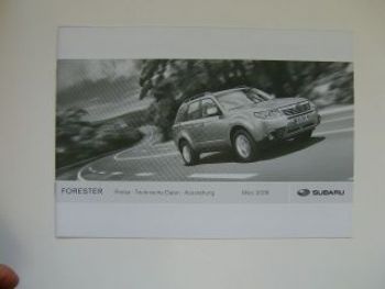 Subaru Preisliste Forester +Technische Daten/Ausstattung 3/2008