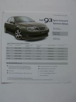 Saab 9-3 Cabriolet Salomon Edition Preisliste 1/2005