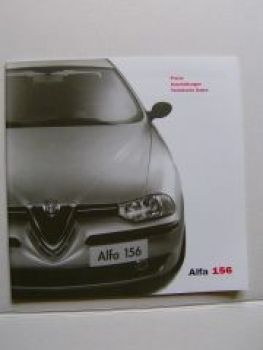 Alfa Romeo 156 Preisliste 12/2000 NEU