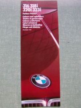BMW Farben/Polster Prospekt 316 318i 320i 323i E30 1983