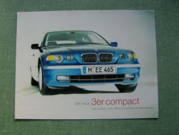 BMW 3er Compact E46 Prospekt Vorab 2001