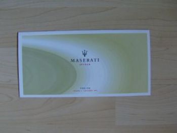Maserati Spyder Prospekt +Preisliste Oktober 2001 NEU