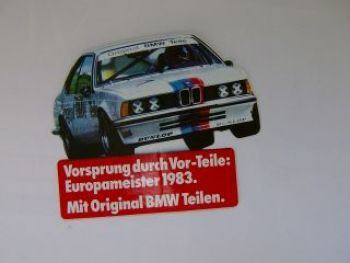 BMW Aufkleber Europameister 1983 6er E24 NEU