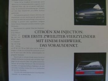 Citroen XM +V6.24 Pallas +Break 8/1991 Prospekt Großformat