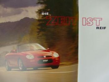 Rover MG F Prospekt 1/1998 Großformat NEU +Preisliste