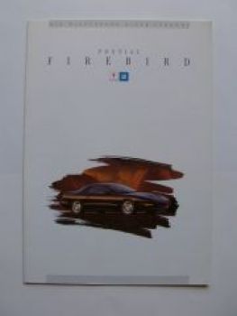 Pontiac Firebird SE +Trans Am Prospekt USA Deutsche Sprache