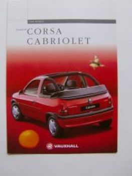Vauxhall Corsa B Cabriolet Prospekt 2/1998 UK Englisch NEU