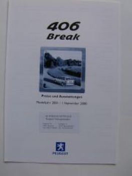 Peugeot 406 Break  9/2000 Preisliste