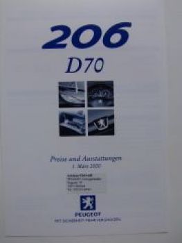 Peugeot 206 D70 Special, Presence Preisliste März 2000