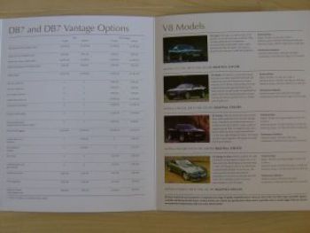 Aston Martin Price List DB7 +Vantage +V8 Models UK England