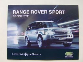 Land Rover Range Rover Sport  Preisliste 8/2008