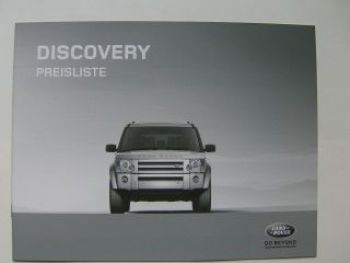 Land Rover Discovery Preisliste 8/2007 NEU