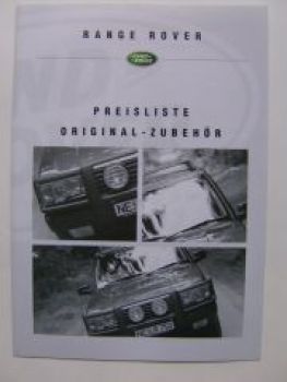 Land Rover Range Rover Zubehör Preisliste 4/1999