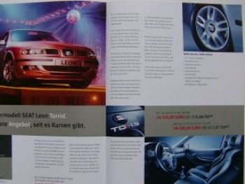 Seat Leon torrid Prospekt 1/2002 NEU