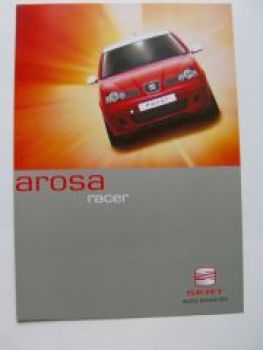 Seat Arosa Racer Sondermodell Prospekt UK Englisch 8/2001 NEU