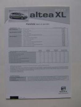 Seat Altea XL Prospekt 11/2006 NEU