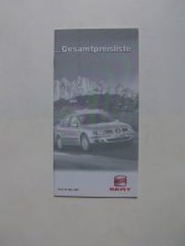 Seat Gesamtpreisliste März 1999 NEU