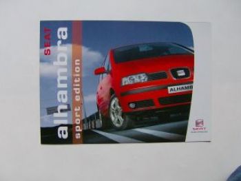 Seat Alhambra Sport Edition Prospekt 4/2004 NEU