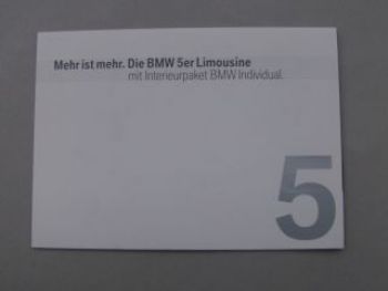 BMW 5er Limousine E60 Individual Interieurpaket Prospekt