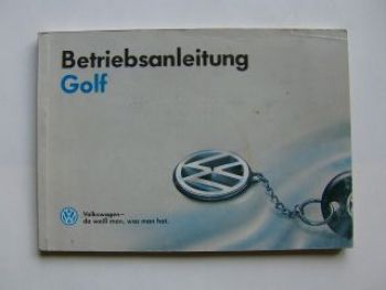 VW Golf3 1HXO Betriebsanleitung 7/1991 +Diesel