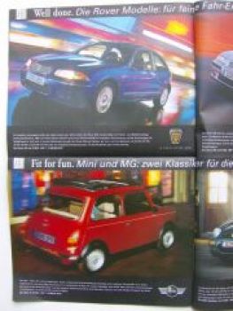 Rover Prospekt 8/1999 Mini, 75, Land Rover, MG