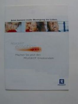 Peugeot Emotionstest Prospekt 10/2000 NEU  106 206 406