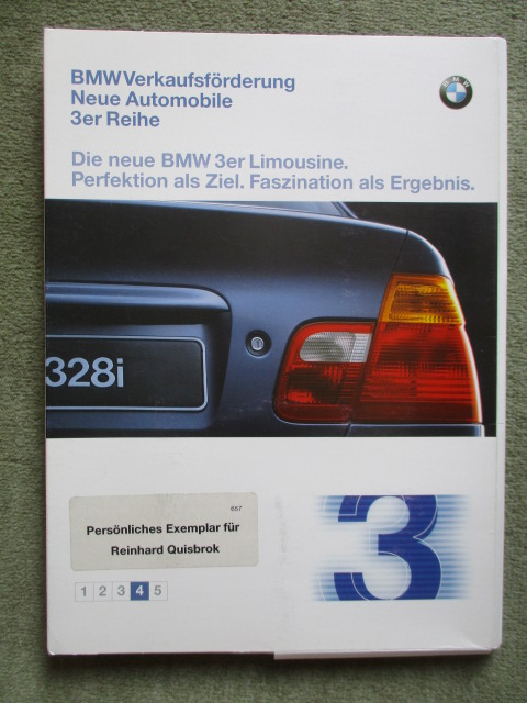 BMW 3er Reihe E46 Verkaufsförderung Vorstellung +Katalog  +Preise+Sonderdruck +CD