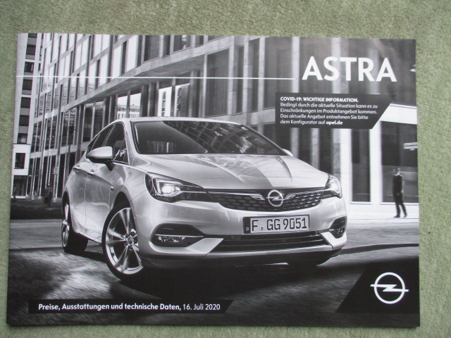 Opel Astra, Konfigurator