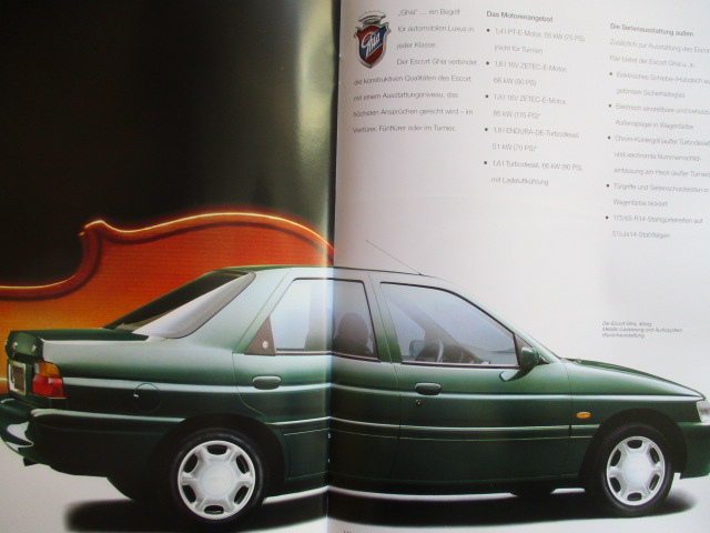 FORD Escort Flair Fun Ghia Prospekt Preisliste von 1995 