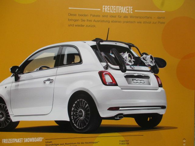 Druckausgabe Fiat 500 Zubehör Broschüre Jahrgang 2019