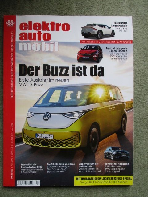 Druckausgabe der Zeitschrift elektro auto mobil im April 2022 :  Autoliteratur Höpel