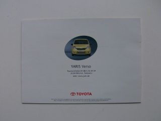 Toyota Yaris Verso Zubehör Prospekt 11/2003 NEU : Autoliteratur Höpel