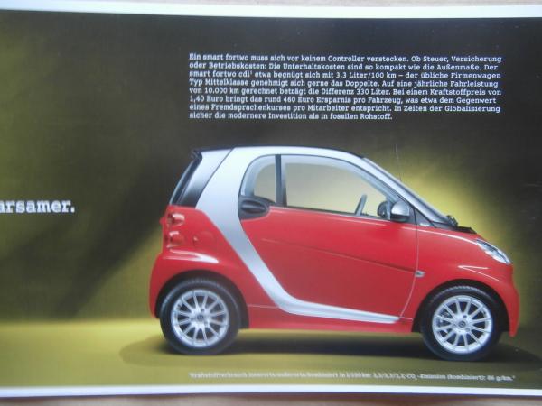 smart fortwo als Firmenwagen Prospekt 9/2011 Prospekt