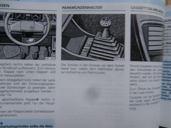 VW Jetta (Typ 16E 19E) Einspritzer Vergaser +GTX 16V Juli 1990 Handbuch Bordbuch