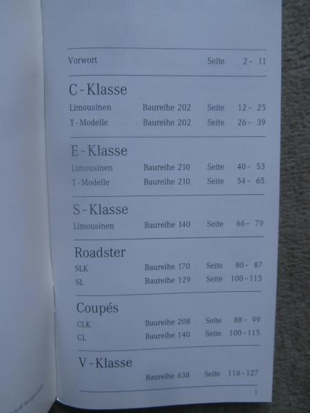 Mercedes Benz Preisliste 2. Juni 1997 W202 W210 W140 R170 R129 W208 BR638