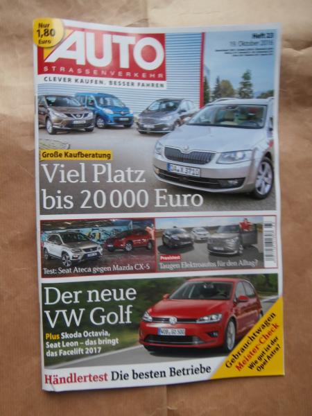 Auto Strassenverkehr 23/2016 Mégane Grandtour dCi 130, VG: CX-5 165 vs. Ateca 1.4tSi, VG: Soul EV vs. Leaf vs. Zoe,